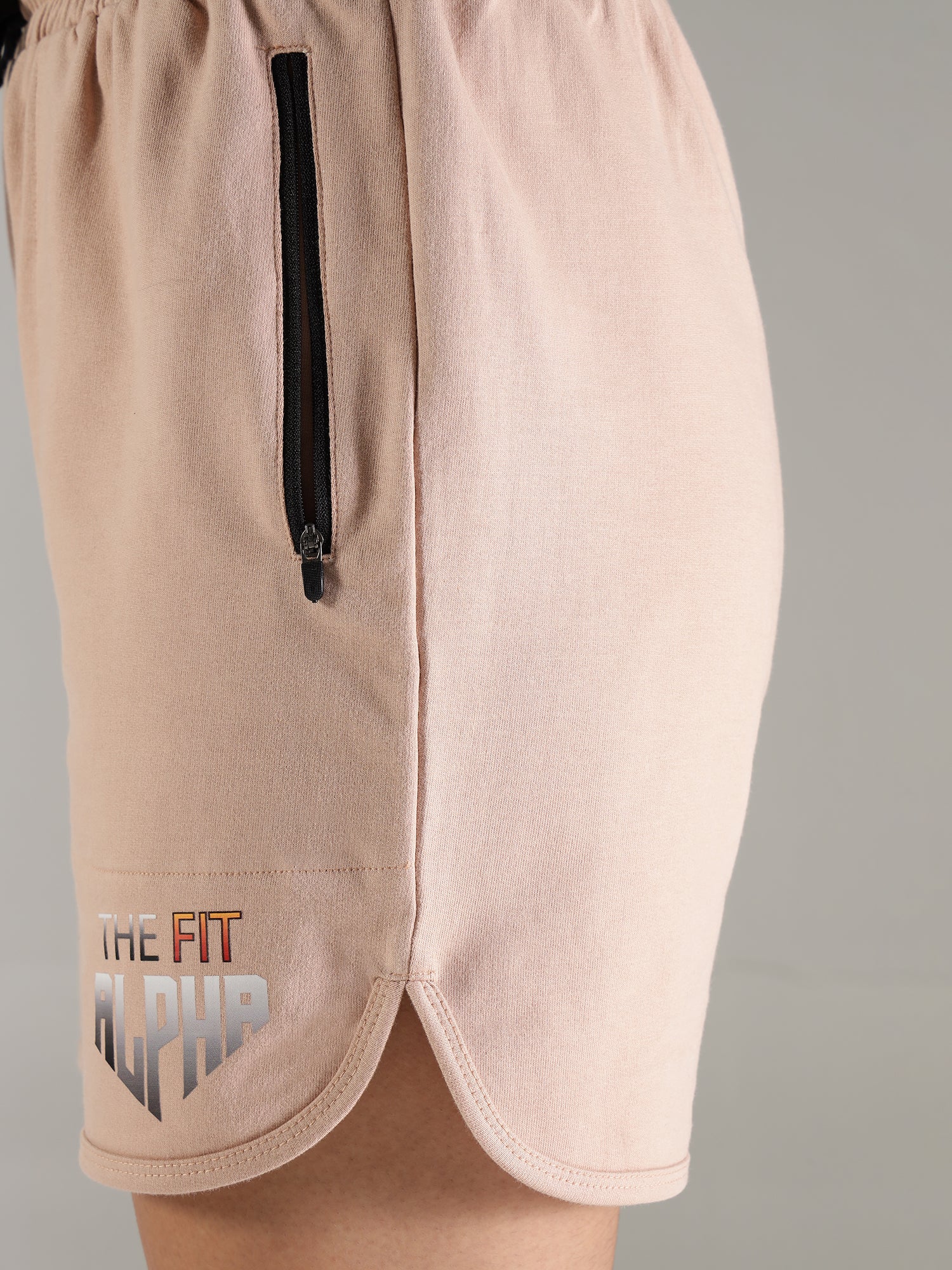 Cotton Terry Unisex Shorts - Peach