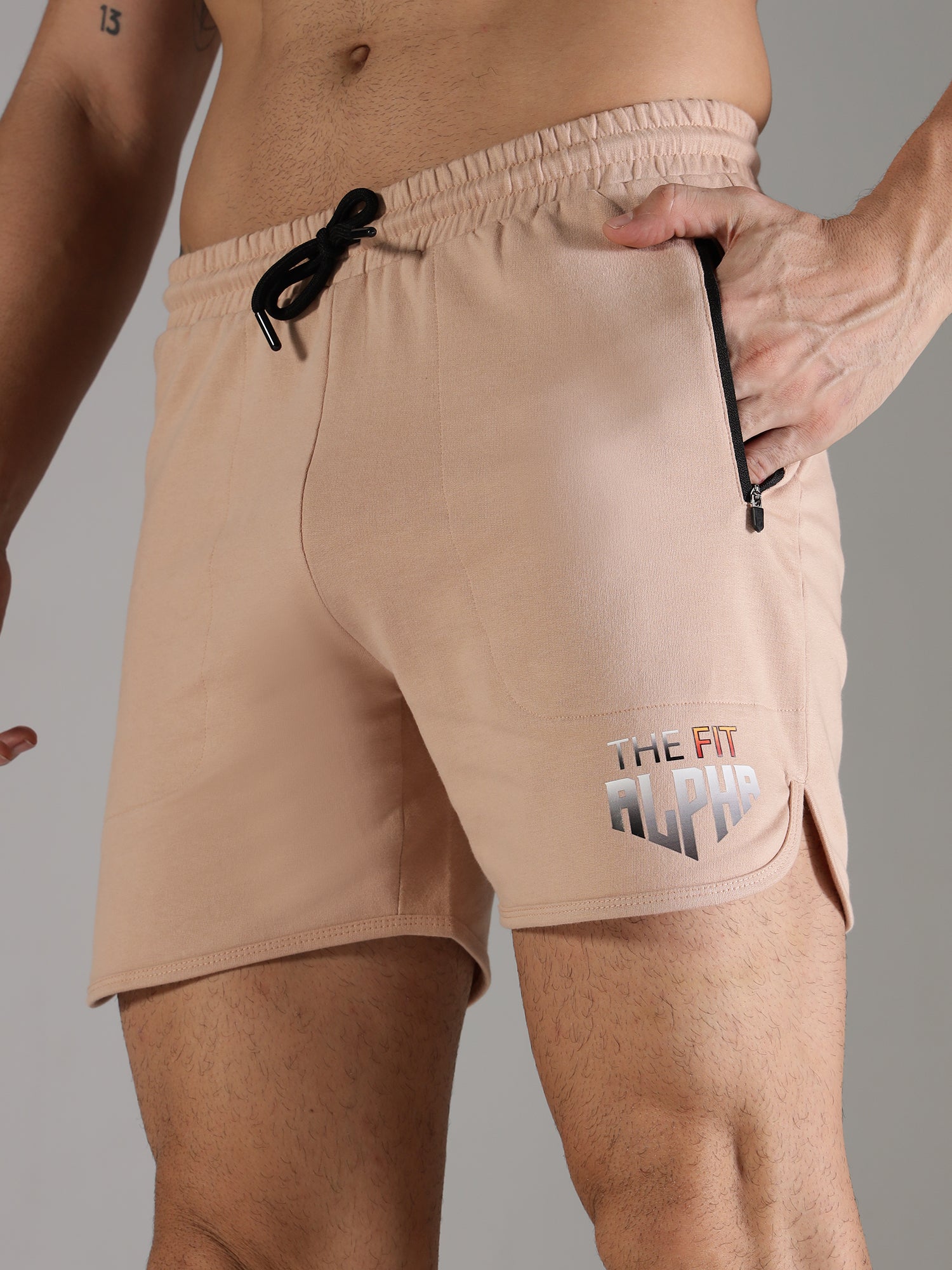 Cotton Terry Unisex Shorts - Peach