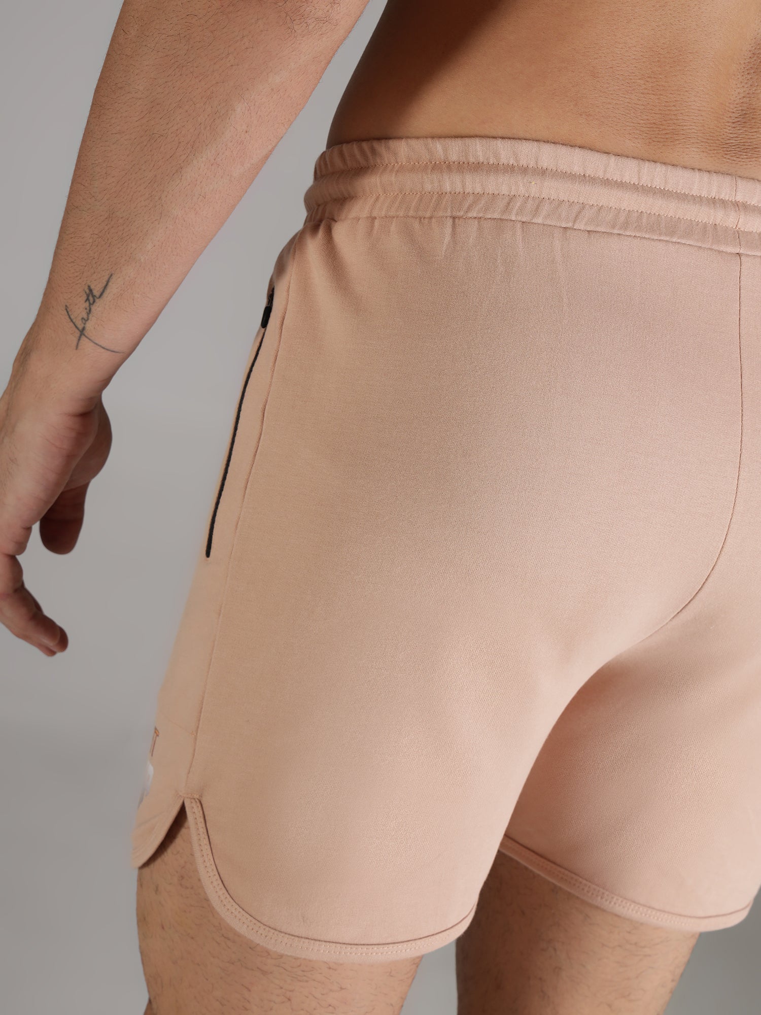 Cotton Terry Unisex Shorts - Peach
