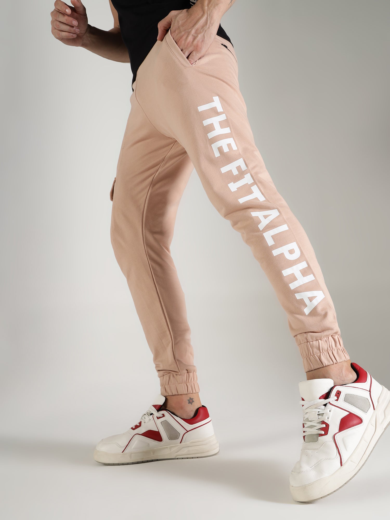 Cotton Terry Unisex Joggers - Peach