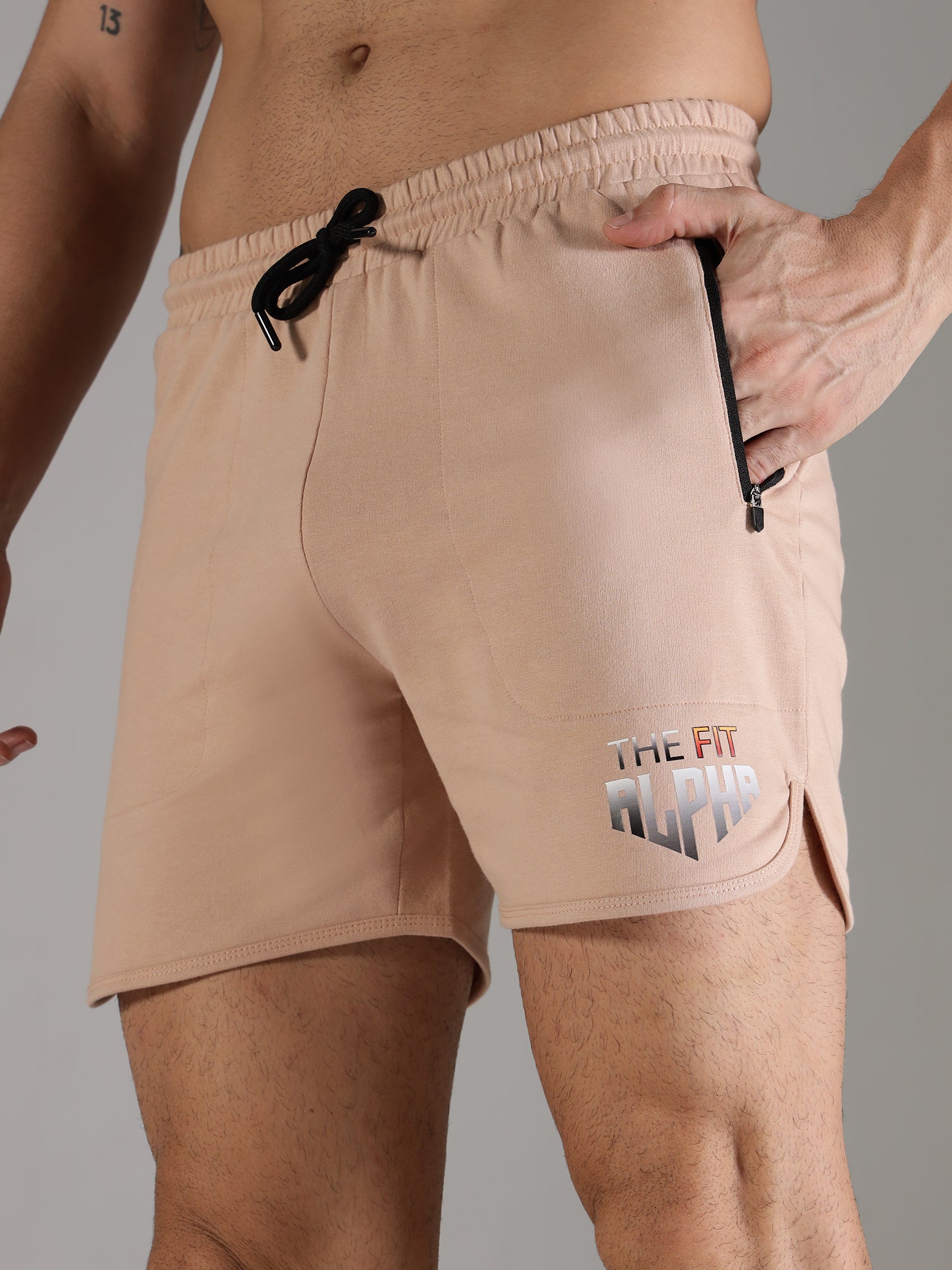 Cotton Terry Men's Shorts - Peach